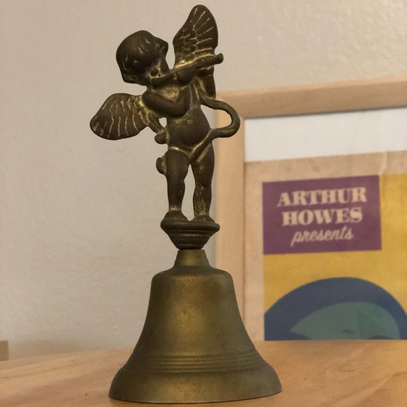 Vintage Brass Angel Cherub Hand Bell - Picture 3 of 5